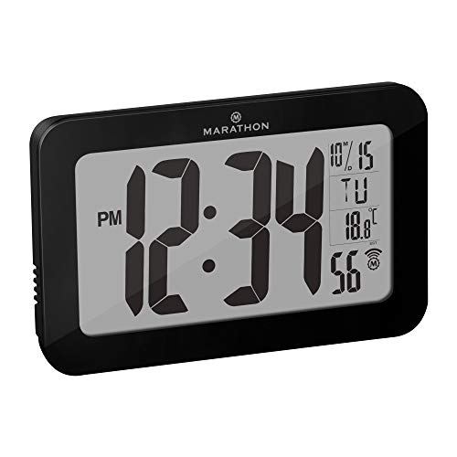 image for Marathon Commercial Grade Panoramic Atomic Wall Clock with Table Stand