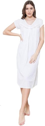 ladies white cotton nightdress