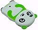Neon Green Panda Silicone Jelly Skin Case Cover for Apple Iphone 4G, 4, 4S and 4GS