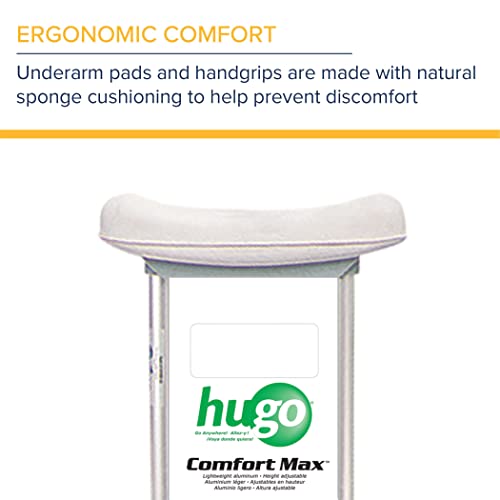 Hugo Mobility Adjustable Adult Crutches For Walking, Walking Crutches