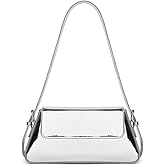 shoowyees Evening Y2k Silver Hobo Purse Women Sparkly Silver Purse Satchel Metallic Tote Handbag Clutch Shoulder Bag