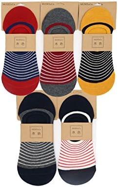 YOHO BUY 5 Pairs Mens Cotton Rich Invisible Loafer Boat Trainer Footsies Low Cut Shoe Liner Socks
