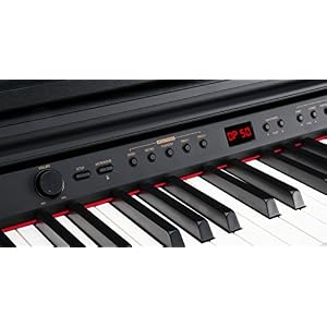 Classic-Cantabile-DP-50-SM-E-Piano-Digitalpiano-mit-Hammermechanik-88-Tasten-2-Anschlsse-fr-Kopfhrer-USB-LED-3-Pedale-Piano-fr-Anfnger-schwarz-matt