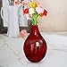 Decorative vase for home décor by Emenest | Holiday Party Table Centerpiece | Real Painted Bamboo Wood Accent Piece | Deep Red Color |Lightweight Yet Sturdy for Home or Office | Best Housewarming Gift