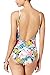 Annflat Women's Mesh V Neck Tropical Floral Print One Piece Swimsuit Swimwear Large Floral