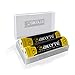 Waklyte 18650 Battery and Charger, (2 Pack) 3.7V 2500mAh 18650 Rechargeable Button Top High Performance Lithium Batteries and USB 18650 Li-ion Battery Charger