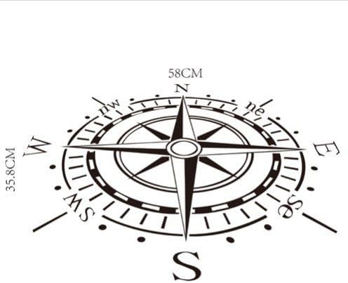 Creative Home Decor Compass Wall Sticker Waterproof Wallpaper