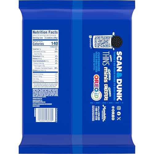 OREO DOUBLE STUF CHOCOLATE SANDWICH COOKIES, PARTY SIZE, 707G