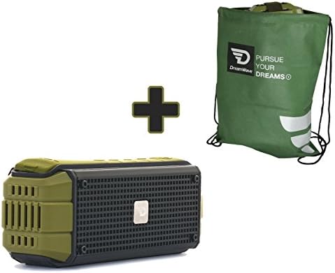 15W Rugged Portable Wireless Speaker with aptX 4.0 Bluetooth, USB Power Bank, IPX5 Splash Proof by Dreamwave Audio - EXPLORER + BONUS Bike Mount and DW BAG