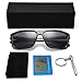 Polarized Sunglasses for Men Driving Mens Sunglasses Rectangular Vintage Sun Glasses For Men/Women Black