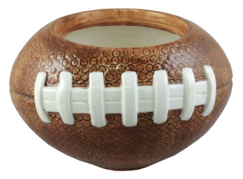 Accents & Occasions Ceramic Football Planter or Flower Arrangement Vase, 3-1/2-Inch