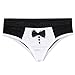FEESHOW Men's Cotton Tuxedo Boxer Shorts Briefs Underwear Bow Tie Panties Black Large (Waist 32.0-42.0