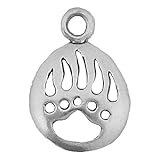 925 Sterling Silver Native American Indian Bear Paw Print W/ Claws Pendant Charm