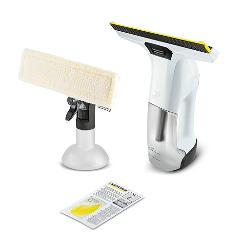 KÄRCHER Lavavetri Aspiragocce WV 6 Plus, pulizia di vetri, piastrelle, doccia, piani cottura, Serbatoio 150ml, Autonomia 100 min, Bocchetta 28cm, 20 ml detergente concentrato