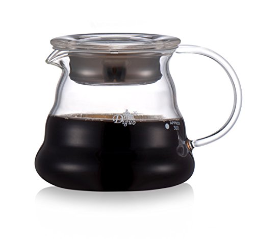 Diguo V60 Wave Range Manual Drip Glass Server Coffee Maker Coffee Pot (300ml)