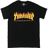 Thrasher Magazine Flame Black Small T-Shirt