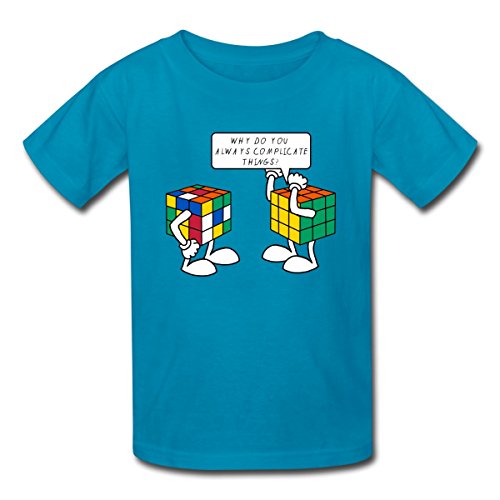 Rubik's Cube Complicate Things Kids' T-Shirt by Spreadshirt, L, turquoise
