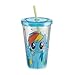 Vandor 42188 My Little Pony 16 oz Plastic Travel Mug and 18 oz Acrylic Travel Cup with Lid and Straw Set, Multicolor