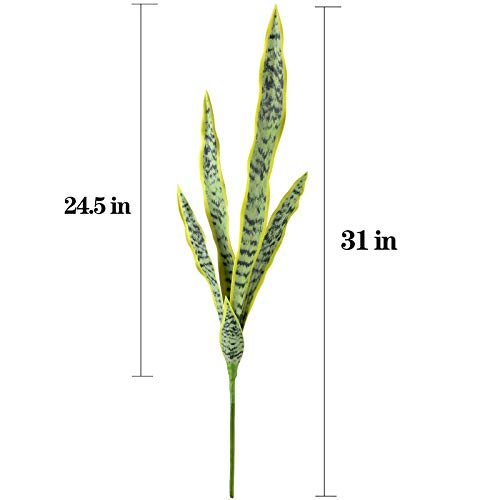 3 Pack Faux Snake Plants,31"Artificial UV Resistant Snake Outdoors