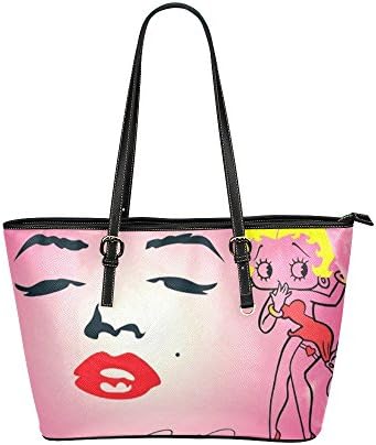 Angelinana Custom Fashion Area Betty Boop 2 Leather Tote Bag/Handbag/Shoulder/travel Bag for Women Girls