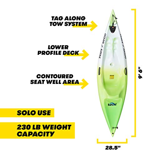 Ocean Kayak Banzai Kids Kayak, Envy, 9 Feet 6 Inches