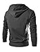 4BH Mens Casual Luxury Buckle Hoodie Slim Cotton Sweatshirts CHARCOAL US M(Tag size XL)
