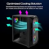 GAMDIAS AURA GC1 Gaming Mid Tower ATX PC Case 4 ARGB Fans Tempered Glass view 5
