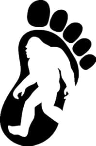 Amazon.com: BIGFOOT PRINT SILHOUETTE 5" (color: BLACK) Vinyl Decal
