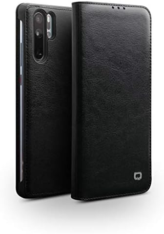 Huawei P30 Pro Wallet Case,Business Style Genuine Leather Flip Case with Slim Flip Card Slot Cover for Huawei P30 Pro (Black)