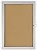 Displays2go 2x3 Foot Cork Enclosed Bulletin Board, 24 x 36 Inch with Hinged Door, Aluminum (LCRKSF2436)