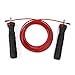 Adjustable Speed Jump Rope for Crossfit, MMA, Boxing, Fitness Training, WOD; Skipping, Double Unders; Ball Bearings; Anti Slip Handles; Includes Free Carrying Bag, 2 10ft Rope Cables (1 Red, 1 Black)
