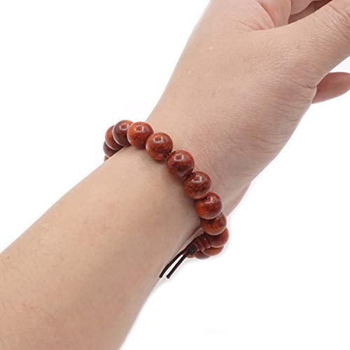 Sandalwood Bead Bracelet Tibetan Buddhist Buddha Meditation Men Elastic Bracelet 10 mm Mala Prayer Beads