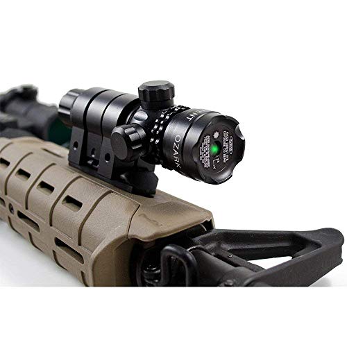 Twod Gun Sight Laser Green Dot 532nm Rifle Scope with 20mm Picatinny Mount & 1'' Ring Mount Adapter Remote Pressure Switch