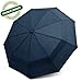EEZ-Y Compact Travel Umbrella w/Windproof Double Canopy Construction - Auto Open/Close Button