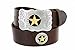 Mens Texas Ranger Star Genuine Leather Western Cowboy Belt with Matching Conchos