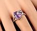 FENDINA Womens Jewelry Elegant Wedding Engagement Bands Ring Heart Amethyst Promise Rings for Her - 18K White Gold Plated - Luxurious Series-FR795
