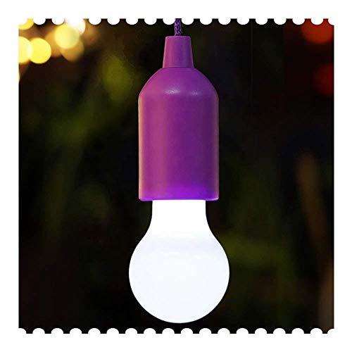 HUAXIE LED Pull Cord Tent Light, Portable Hanging Camping Lantern Indoor Outdoor for Home Decorations LED Lights (Purple)