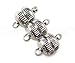 CleverDelights 20 Magnetic Jewelry Clasps - Deco Drum Style - Platinum (Antique Silver) Color