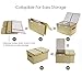 Foldable Storage Boxes, Cshidworld Large Linen Fabric Dual Clothing Storage Cubes Bin Baskets Box Containers Drawers with Lid and Handles -Beige