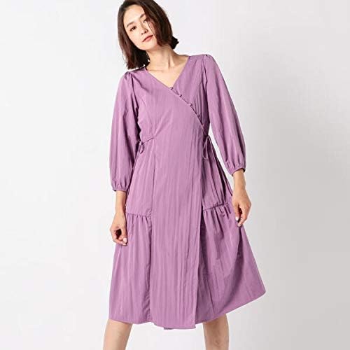 Amazon ミューズ リファインド クローズ Mew S Refined Clothes ウォッシャブルカシュクールワンピース パープル M ワンピース チュニック 通販