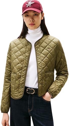 Tommy Hilfiger Veste Matelassée Femme Padded Quilted Déperlante, Vert (Utility Olive), XL