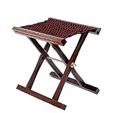 Exing Folding Stool, Outdoor Fishing Folding Stool Portable Mazar Small Board Red Maza Leisure Short Solid Wood Hard Craft Military Training
