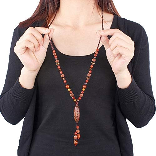 Ddcjy Sweater Chain Ladies Long Necklace Bodhi Dzi Bead Pendant Clothing Accessories Chinese Style Ornaments Can Be Wholesale