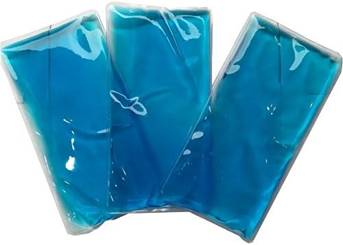 3 Count: Generic Uncovered Freezable Gel Ice Packs for Sports, Injuries, and Cold Therapy (4 IN X 7 IN)