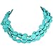 JANE STONE Classic Turquoise Chunky Triple Row Bead Strand Collar Necklace Statement Layered Jewelry