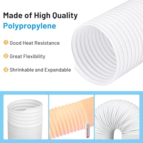 Flexible Air Conditioning Hose Air Conditioner Hose with 1.5M Length, 150mm for Air Conditioner, Range Hood, Dryer, Dehumidifier