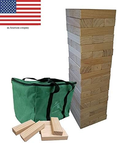 Yard Games - Giant Toppling Tower Large Wood Stacking Outdoor Yard Game Wooden Life Size