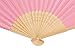 Sepwedd 50pcs pink Imitated Silk Fabric Bamboo Folded Hand Fan Bridal Dancing Props Church Wedding party favors with Organza Bags