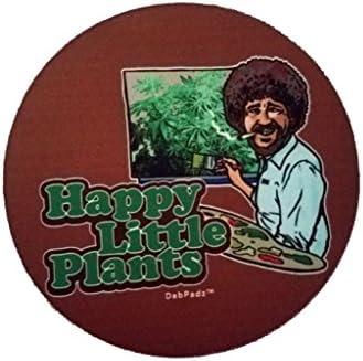 5" Happy Little Plants Round Dab Mat/Pad