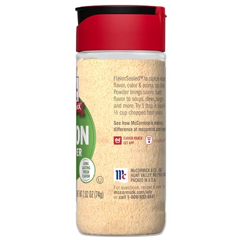 MCCORMICK ONION POWDER, NON GMO, MADE WITH FRESH, WHOLE, ONIONS, FOR BRINGING CONSISTENT ONION FLAVOR TO MEALS & RECIPES, 2.62 OZ